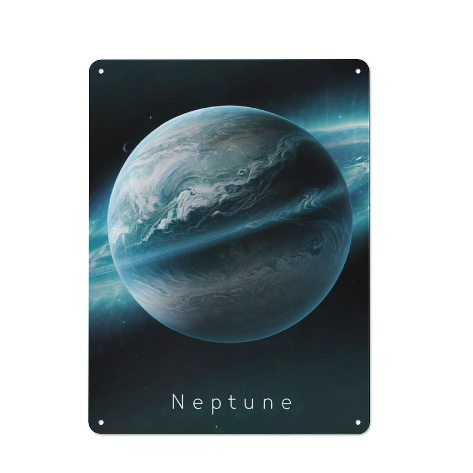Junmoney Planet Neptune In Space Vintage Tin Wall Plaque 40X30cm For Workshop Wall, A Decorative Christmas Gift For Makers And Diy Enthusiasts