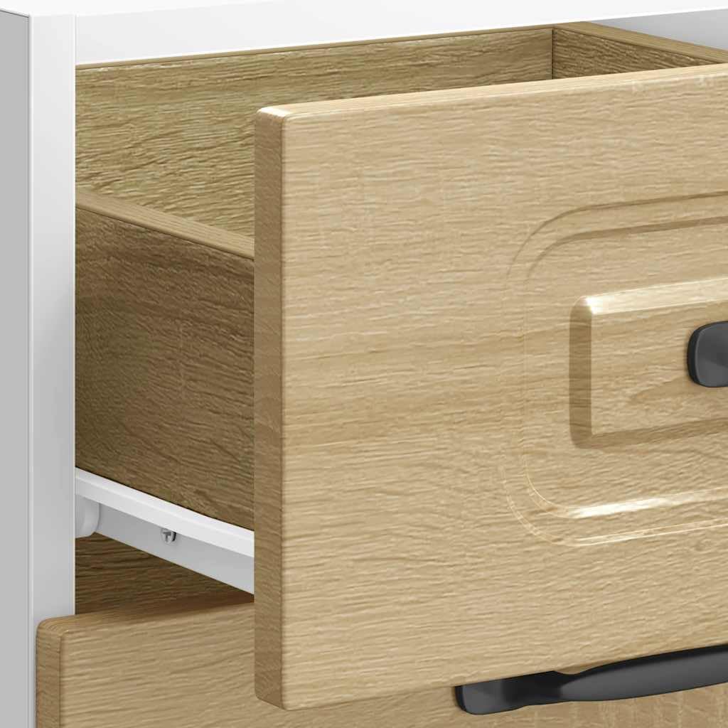 Armario de cocina Kalmar blanco de madera con patas ajustables en altura y compartimento grande para una protección fiable y fácil limpieza en su cocina, diseño compacto