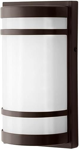 Linterna de montaje en pared al aire libre LED de bronce aceitado de 1 luz con vidrio blanco 10.3 29800 0