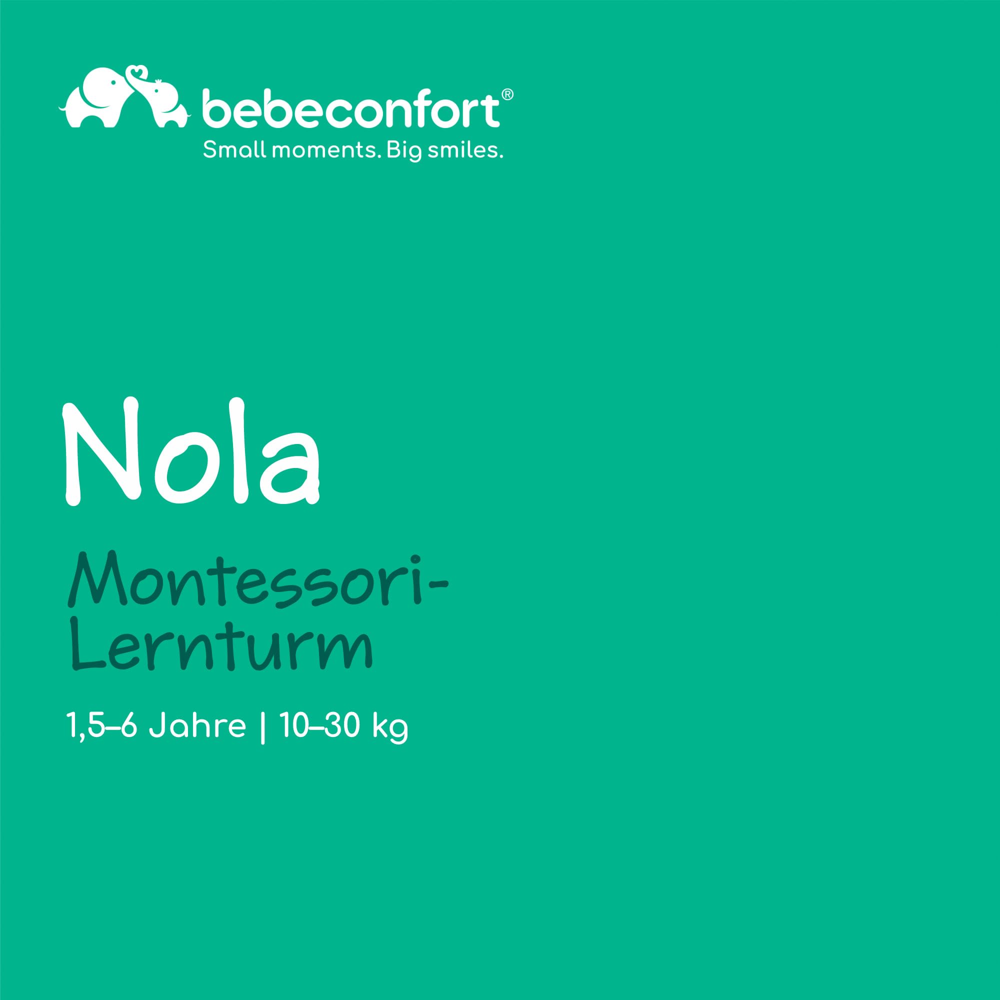 Bebeconfort Nola, Montessori Lernturm Kinder, 1,5–6 Jahre (bis zu 30 kg), 3 Höhenstufen, geprüfte Sicherheit, 6,4 kg leichter Turm für Kleinkinder, langlebiges Design, einfache Montage, Natural Wood