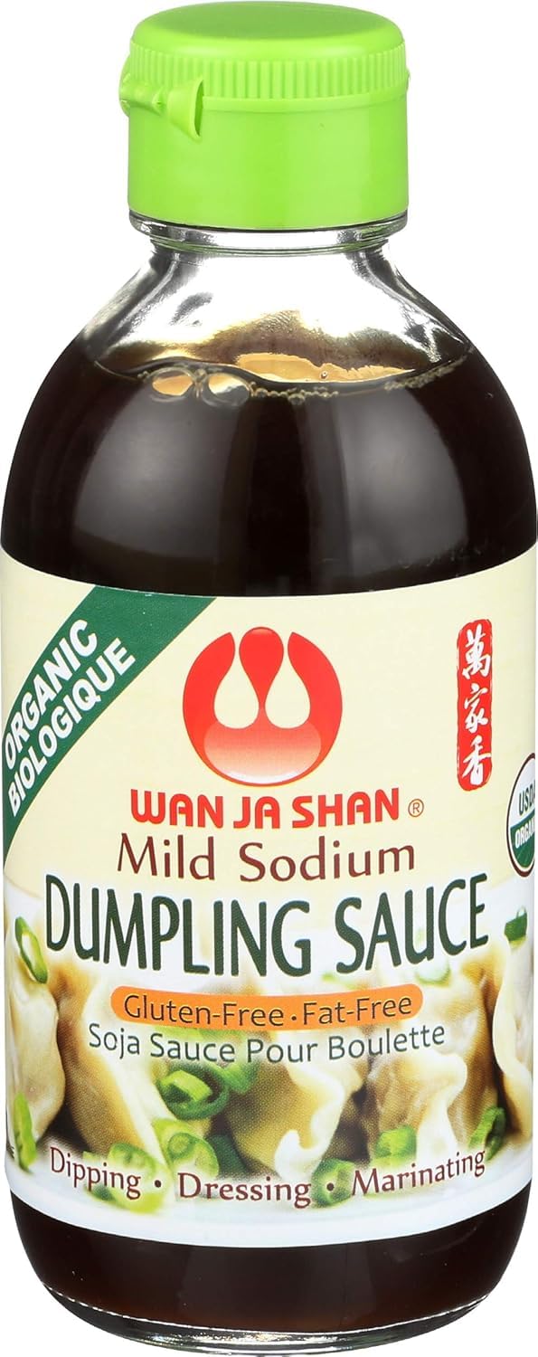 Wan Ja Shan Organic Dumpling Sauce 6.7 Oz, Pack of 2, GLUTEN FREE, FAT FREE, MILD SODIUM Great for Dumpling Dipping-Gyoza Dipping, MADE IN USA (Regular)USDA Organic