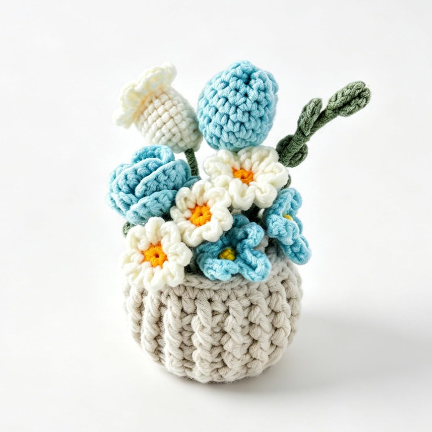 Tulip Daisy Crochet Flowers with Box, Birthday Gift for Women Girl image 4
