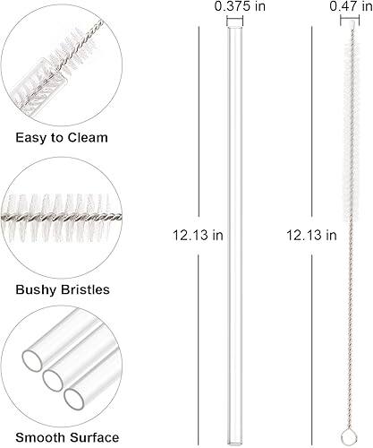 Miniatura 2 de Popote de repuesto compatible con vaso Stanley de 40 onzas, paquete de 6 popotes con cepillo de limpieza para vaso Stanley Adventure Travel Tumbler,