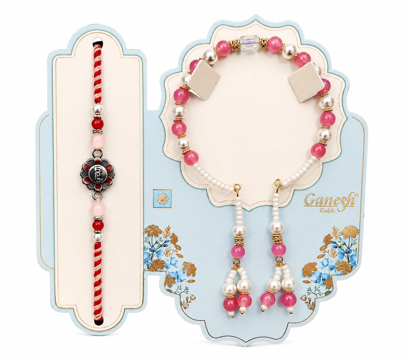 Designer Rakhi Thread for Brother & Bracelet Rakhi for Sister-in-law | Free Roli Chawal Pooja Thali and Tilak Pack | Raksha Bandhan Gift Combo-image-8
