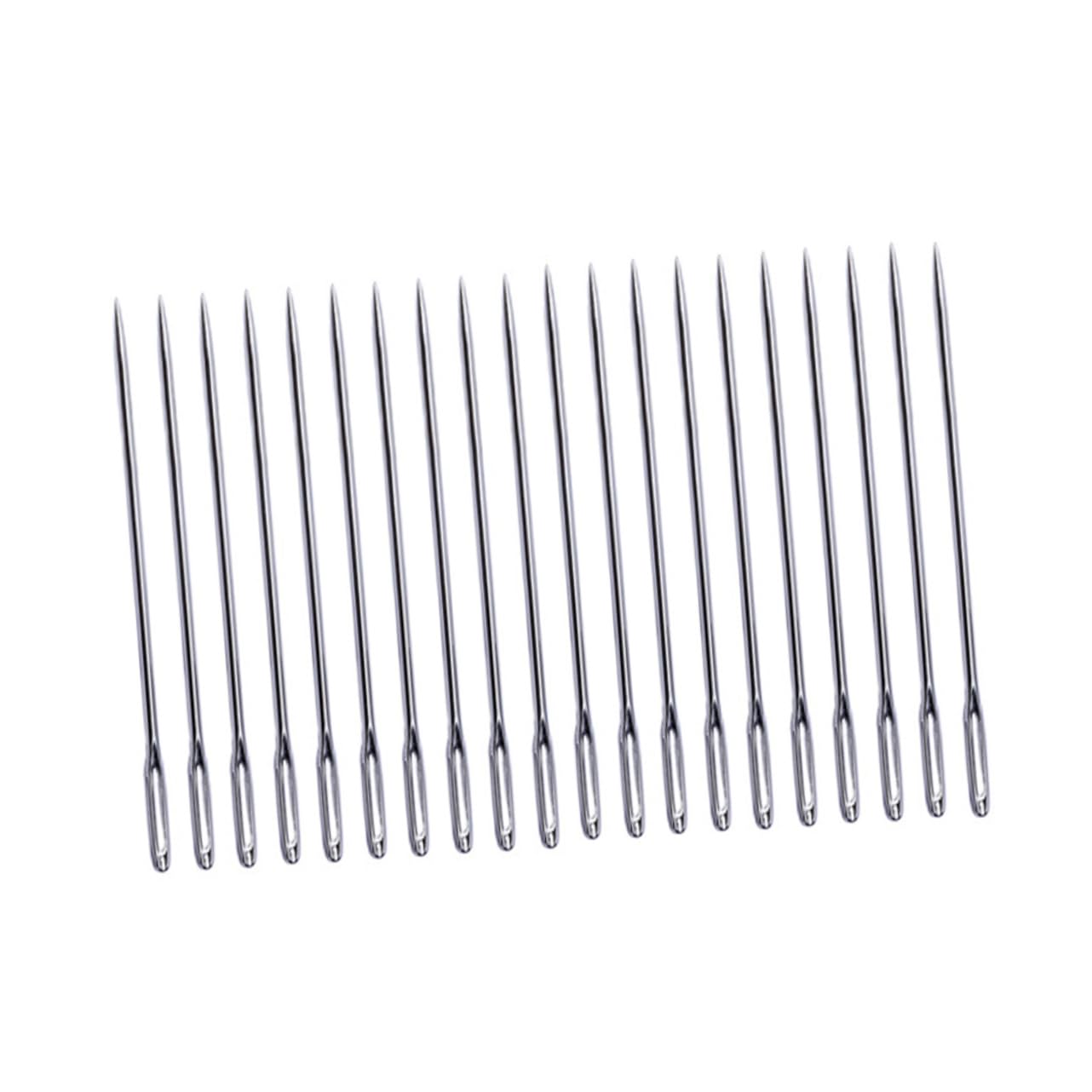 NUOBESTY 100pièces Aiguilles à Bout à Gros Trou pour Tricoter et Coudre Acier Inoxydable pour Broderie Point de Croix et Loisirs Créatifs