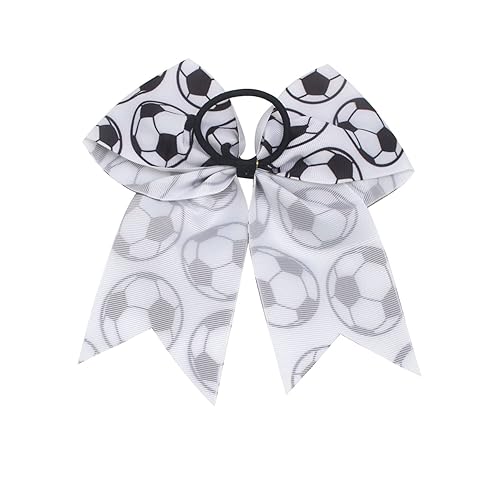 Miniatura 3 de 6 lazos para el cabello con temática de fútbol, lazos de animación de fútbol de 8 pulgadas, accesorios deportivos para el cabello para niñas,