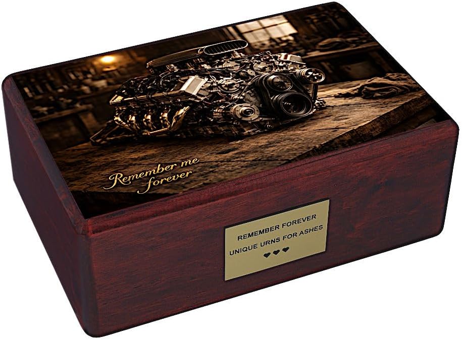 Mechanic Cremation Urn Car Lover Memorial Urn, Auto Technician Funeral Urn