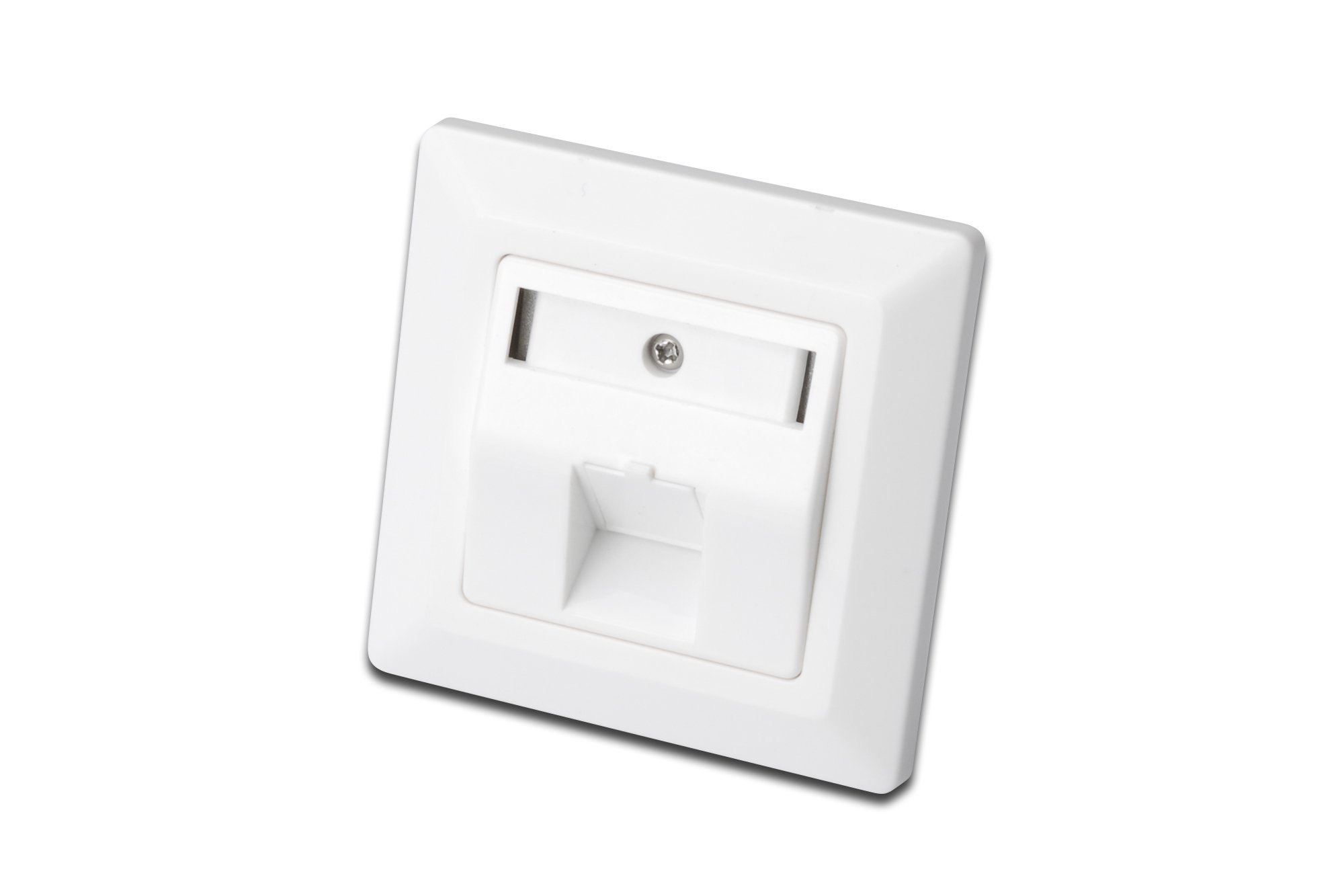 DigitusJunction Box for Keystone Module - 1 Port - Outlet 45° Angled - With Dust Cover - White