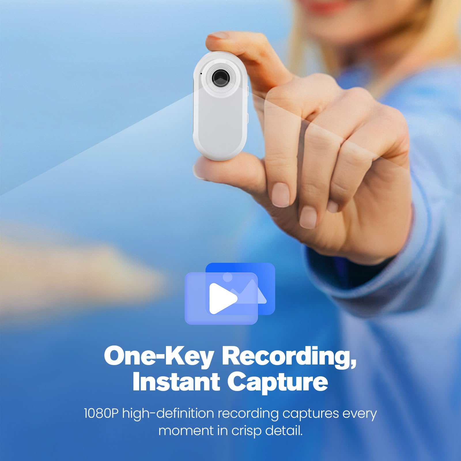 Mini Action Cam 1080P Bodycam con Vano Batteria e Scheda SD da 128 GB Videocamera da Casco per Moto Bicicletta e Sport Videocamera Portatile Impermeabile Registrazione in Loop Lettore di Schede OTG