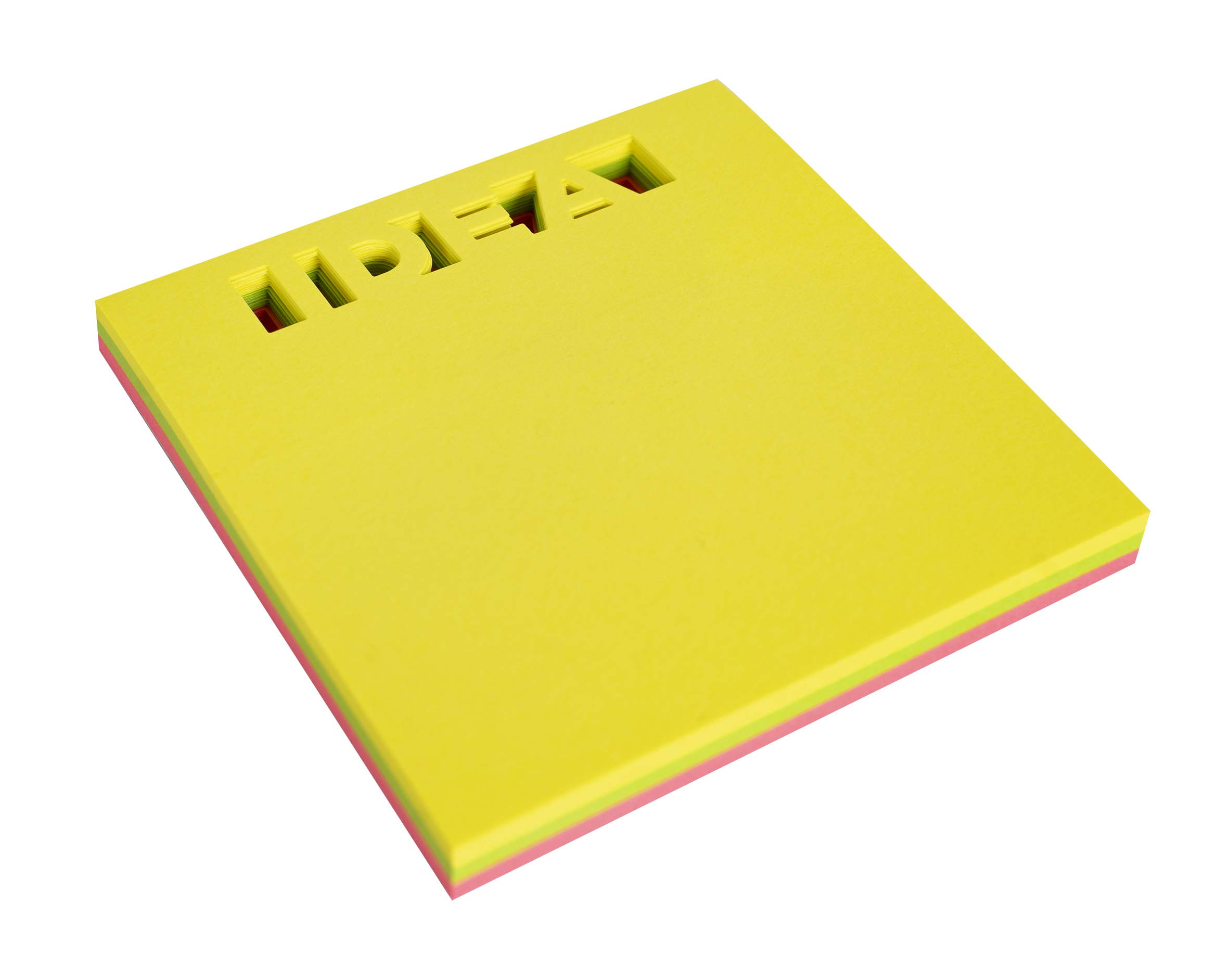 APLI 18337 – IDEA Punched Sticky Notes 75 x 75 mm Pad of 75 Sheets 3 Assorted Fluorescent Colours