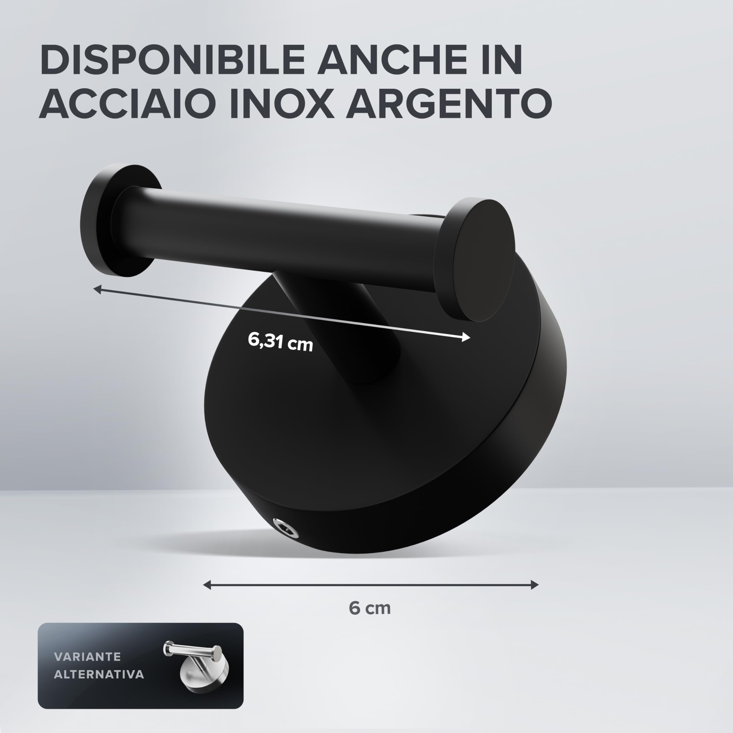 ovimar gancio doppio per asciugamani Hirsthals | senza forare | acciaio inox | argento | per il bagno come portasciugamani | utilizzabile anche come porta strofinacci o porta giacche da incollare