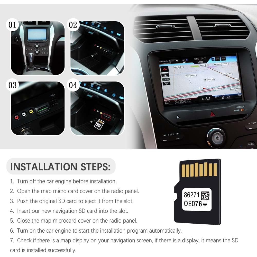 Najnowsza wersja karty SD do nawigacji samochodowej, 86271-0E076 karta micro SD do samochodowego systemu nawigacji GPS, karty pamięci micro SD kompatybilne z Toyota 4Runner Avalon Camry Highlander
