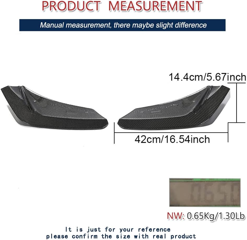 C8 Carbon Fiber Rear Bumper Splitters for 2020-2023 Chevrolet Corvette Stingray C8 2-Door Canards Fin Rear Diffuser Lower Lip Spoiler Valance Protector Factory Outlet (Carbon Fiber)