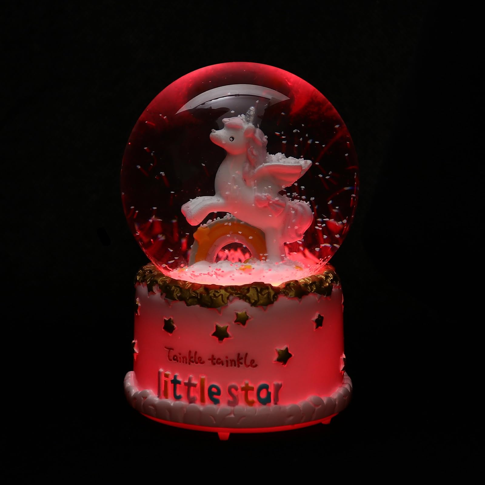 Sfera di Cristallo Musicale Carillon Decorativo per Scrivania in Resina e Vetro, Lampada Luce Notturna Elegante per Ufficio e Negozio