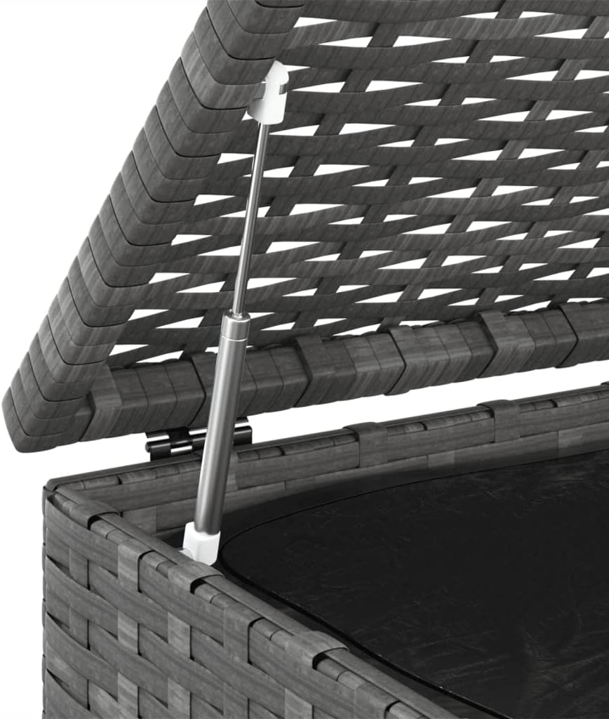 Patio Cushion Box PE Rattan, Outdoor Garden Storage Deck Box for Patio Furniture Cushions, Pool Toys, and Garden Tools, Grey 39.4" x 38.4" x 40.9"