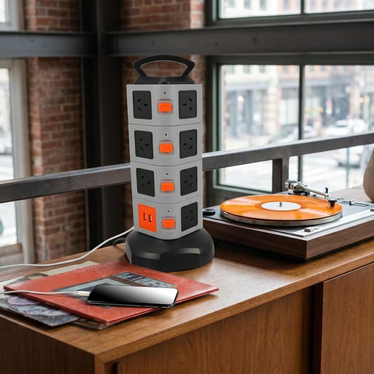 Multipresa con Protezione da Sovratensione E Porte USB - Stazione di Ricarica Multi-Dispositivo E Presa di Prolunga con Spina Americana per La Sicurezza di Casa E Ufficio.