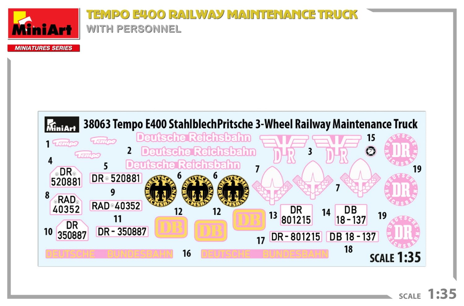 Miniart 1:35 - Tempo E400 Railway Maitenance Truck - Image 3