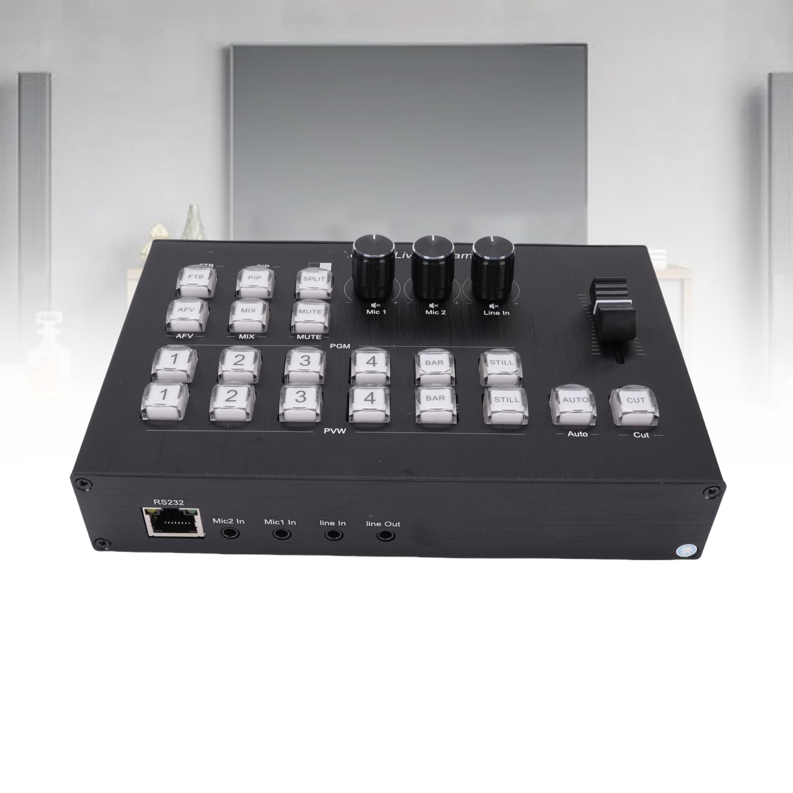 Mikser Wideo HD, Przesyłania Strumieniowego na żywo Multimedia, 2MIC Line In Out, USB 3.0 TEPE COP, Obsługa PGM PVW PIP OSD, dla Transmisji, Wywiadów, wydarzeń