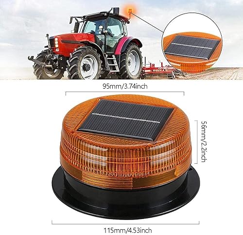 Miniatura 7 de Luz solar LED estroboscópica de advertencia de emergencia con base magnética, luz de baliza impermeable inalámbrica para coches, camiones,