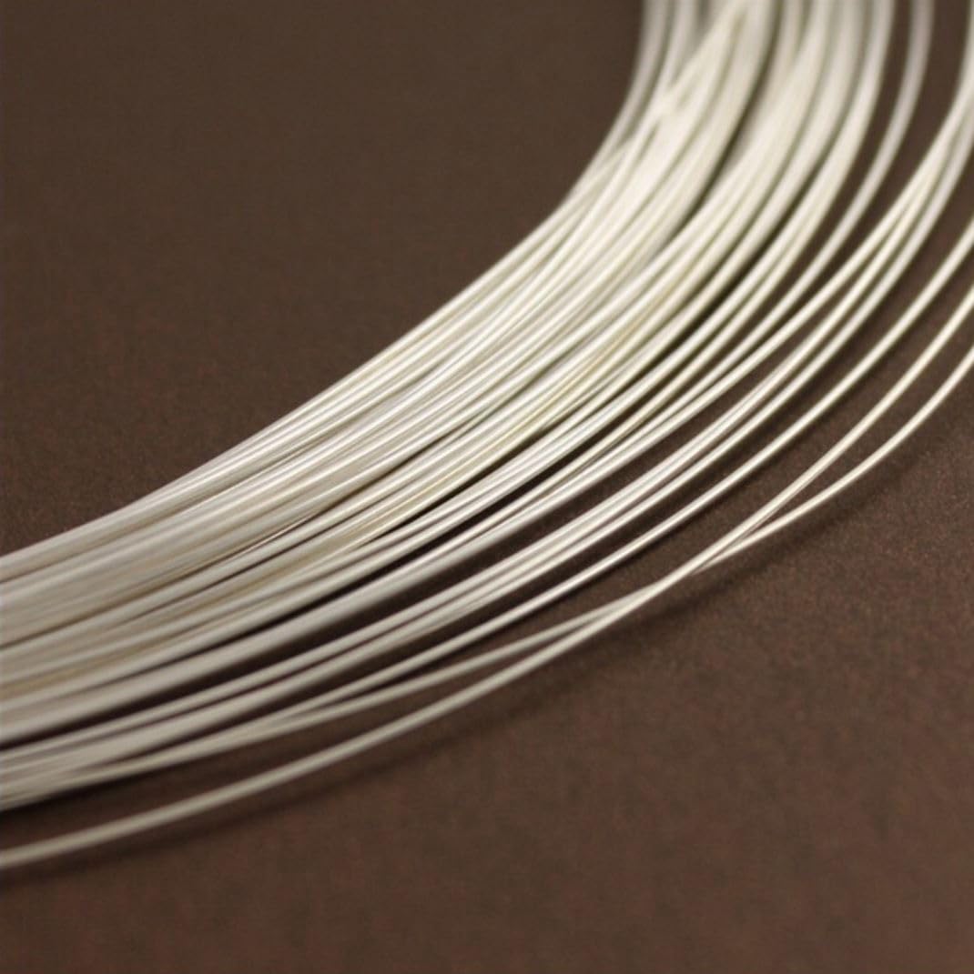 Adabele SS281-0,7 Draht aus echtem Sterlingsilber, weicher Schmuckdraht (2 Rollen insgesamt), runder Perlendraht, 0,7 mm, 0,028 Zoll)