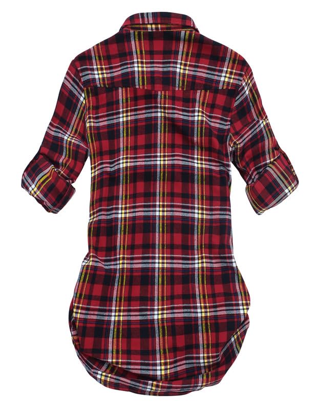 Image of Match Women's Long Sleeve Plaid Flannel Shirt #2021