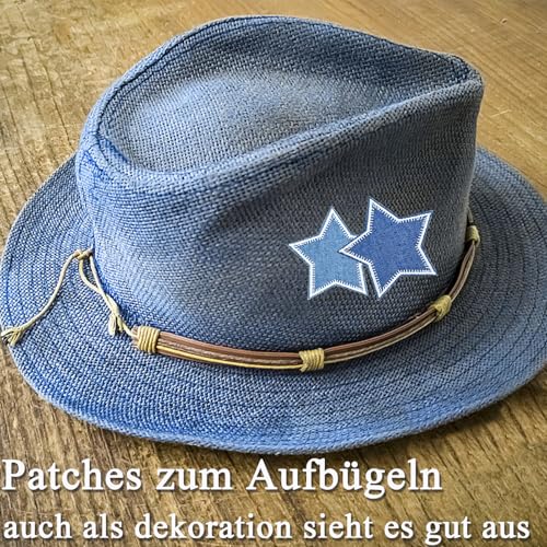 luckaide Flicken zum Aufbügeln, 8 Stück Stern Bügelflicken, Patches zum Aufbügeln, Aufbügelflicken Kinder Löcher Flicken für Jeans, Kleidung, Jacken, T-Shirts, Hüte, Rucksäcke