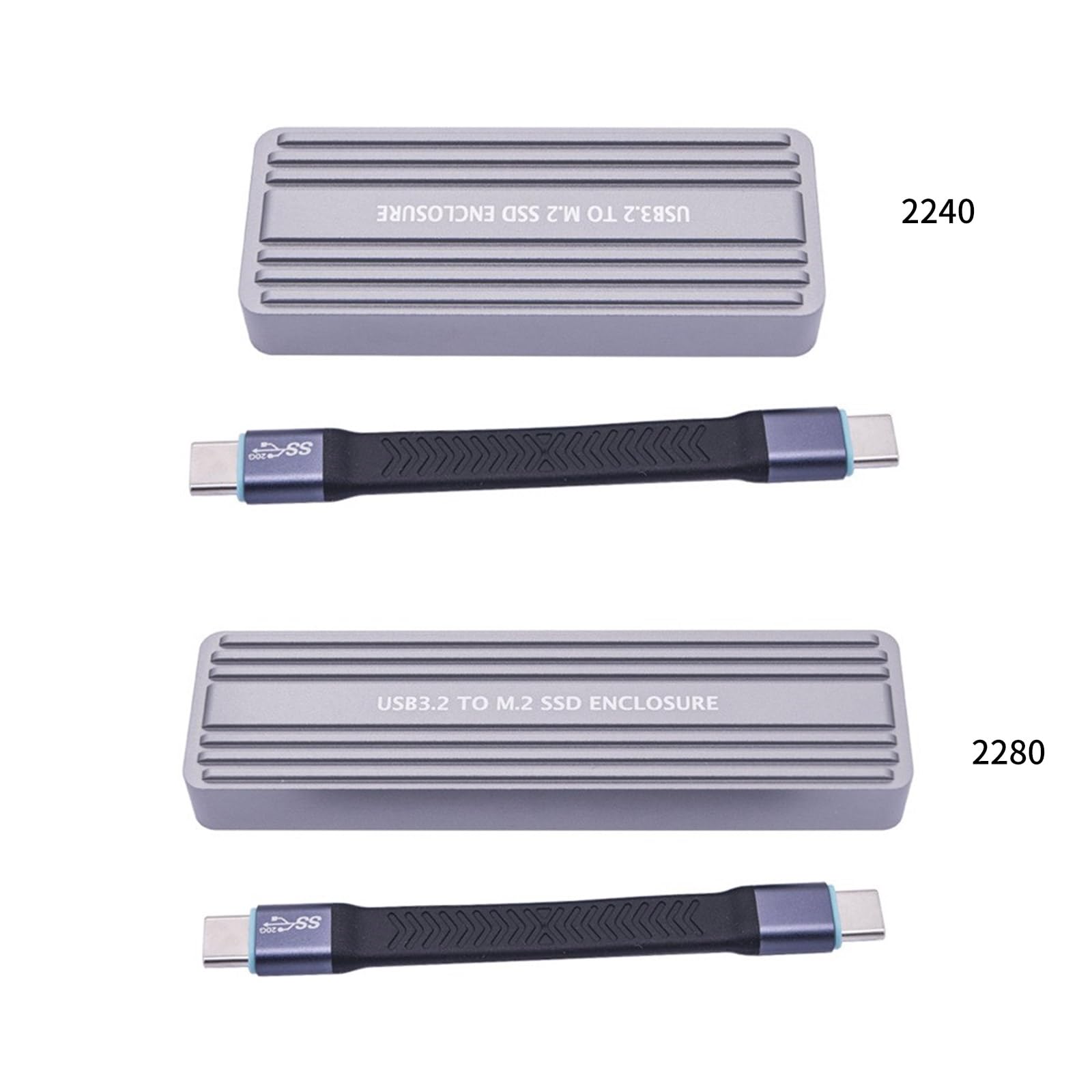 Caja de disco sólido USB C para protocolos dobles 2242 2280, instalación sin herramientas, soporta hasta 4 TB y 20 Gbps