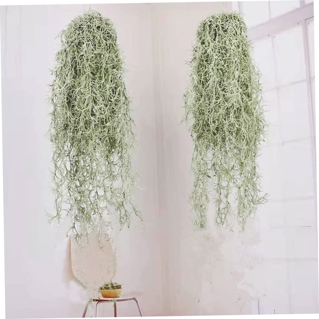 Musgo Artificial español de imitación Colgante, Musgo Verde 31, 5, Planta de Aire Que Parece Real para decoración del hogar al Aire Libre, Paquete de 1 Verde.