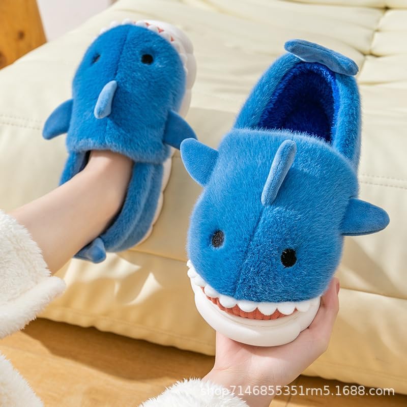 Soft Shark Plush Slippers House Slippers Indoor Outdoor Closed Back Slipper for Women and Men2