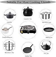 Vista 5 de Compact and Portable Countertop Burner- Countertop Single Coiled Burner 1000 Watts Electric Hot Plate Temperature Controls Black