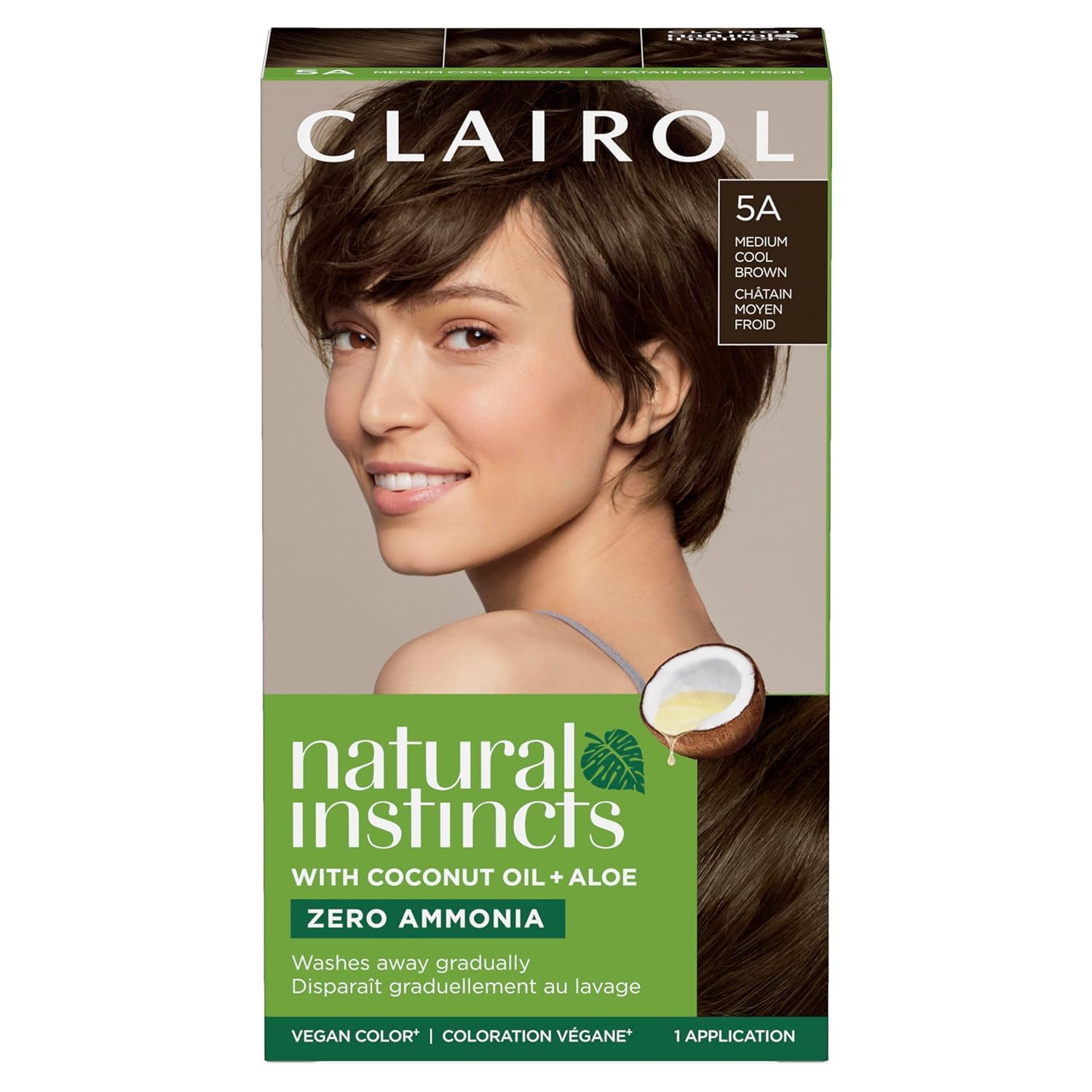Clairol Natural Instincts Hair Color, Medium Cool Brown [5A] 1 ea (Pack of 4)