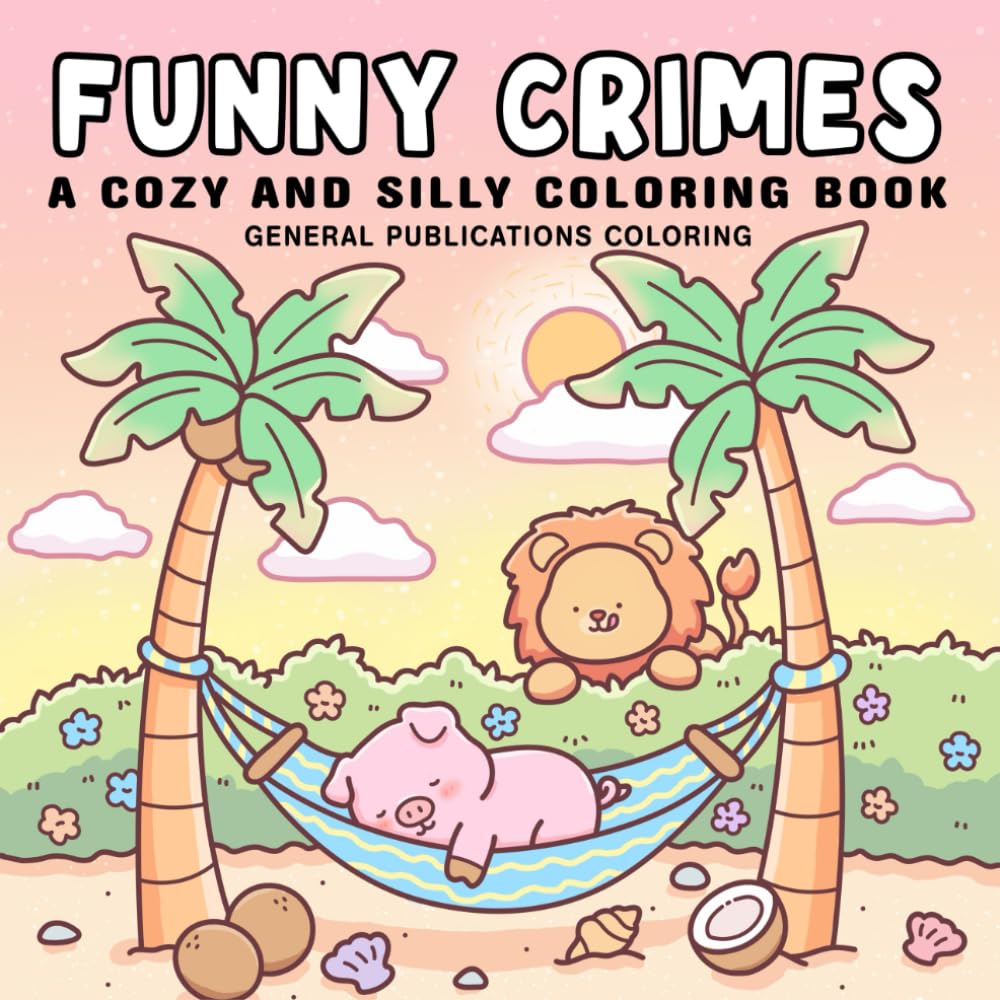 Funny Crimes: A Cozy and Silly Crime Scenes Coloring Book for Adults and Teens with 40 Hand-Drawn Comfy Pages for Stress Relief and Relaxation