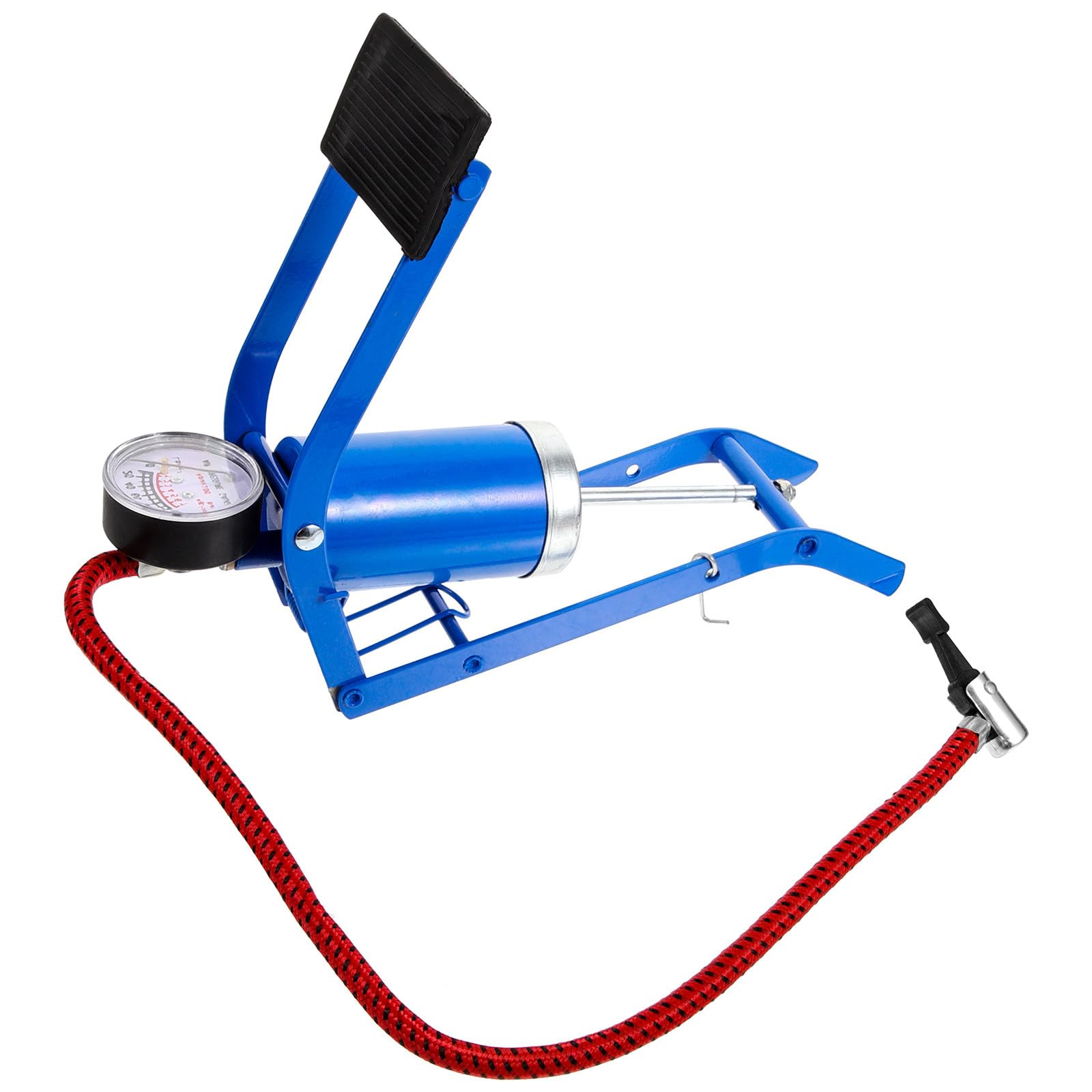 Pompa per Pneumatici a Pedale Portatile in Metallo Blu ad Alta Pressione per Bici e Palloni Multiuso Compatta e Resistente