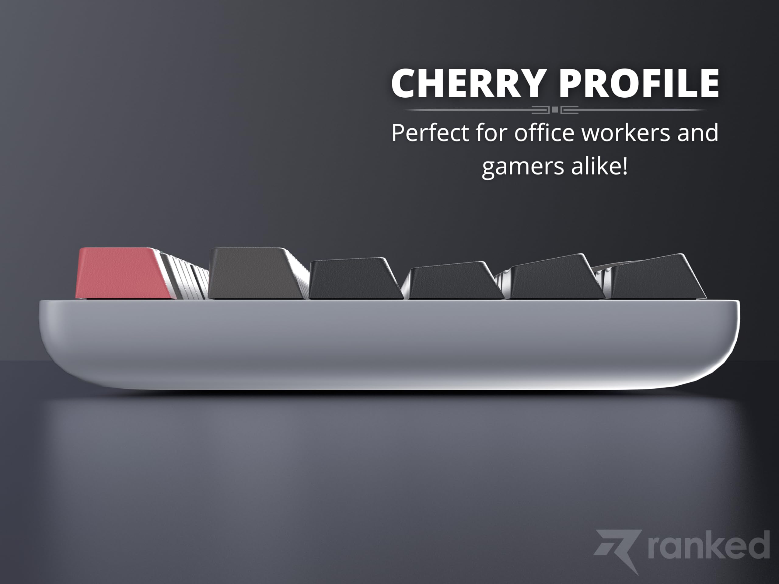 Ranked Leeres Premium-Tastenkappen-Set | 1,4 mm Dickes PBT | Cherry-Profil für Mechanische Tastatur (Dolch, 139 Tasten)