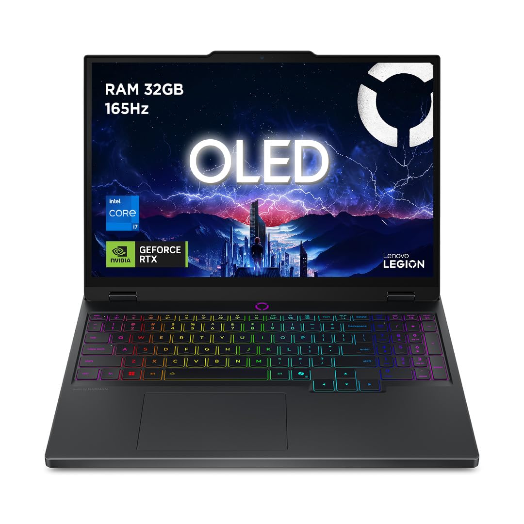 Lenovo Legion 5 Gaming Laptop - Display OLED WQXGA 15" 165Hz, Nvidia GeForce RTX 5070 8GB, Intel Core i7-14700HX, RAM 32GB, SSD 1TB, Windows 11 Home, Tastiera RGB italiana - Eclipse Black