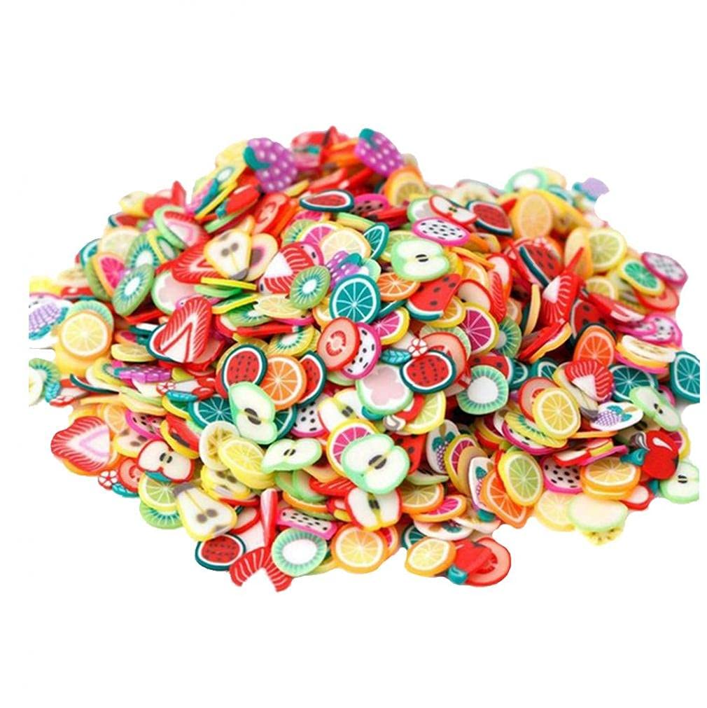 Tossper Style 1 1000 Pcs/Set 3D Polymer Clay Tiny Fruit Slices Wheel Nail Art Diy Designs Wheel Nail Art Decorations