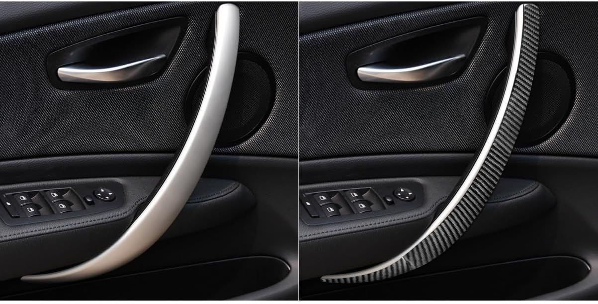 Compatible with BMW 1 Series E81 E82 E87 E88 2008-2013 Carbon Fiber Car Interior Accessories Decoration Decal Sticker Trim (Door Handle 4pcs)