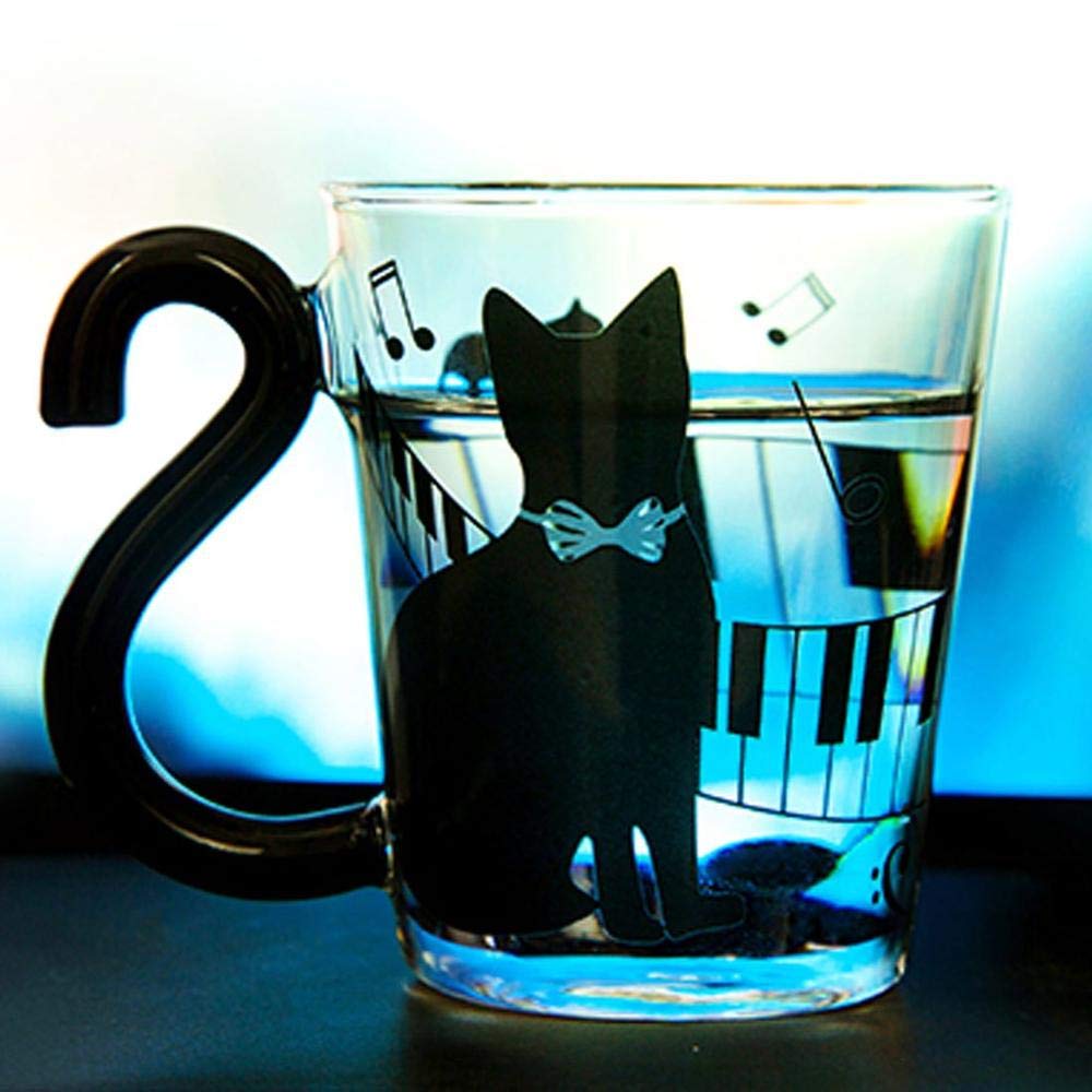 Carlie Leuke kat glazen beker thee mok met vis thee Infuser zeef filter