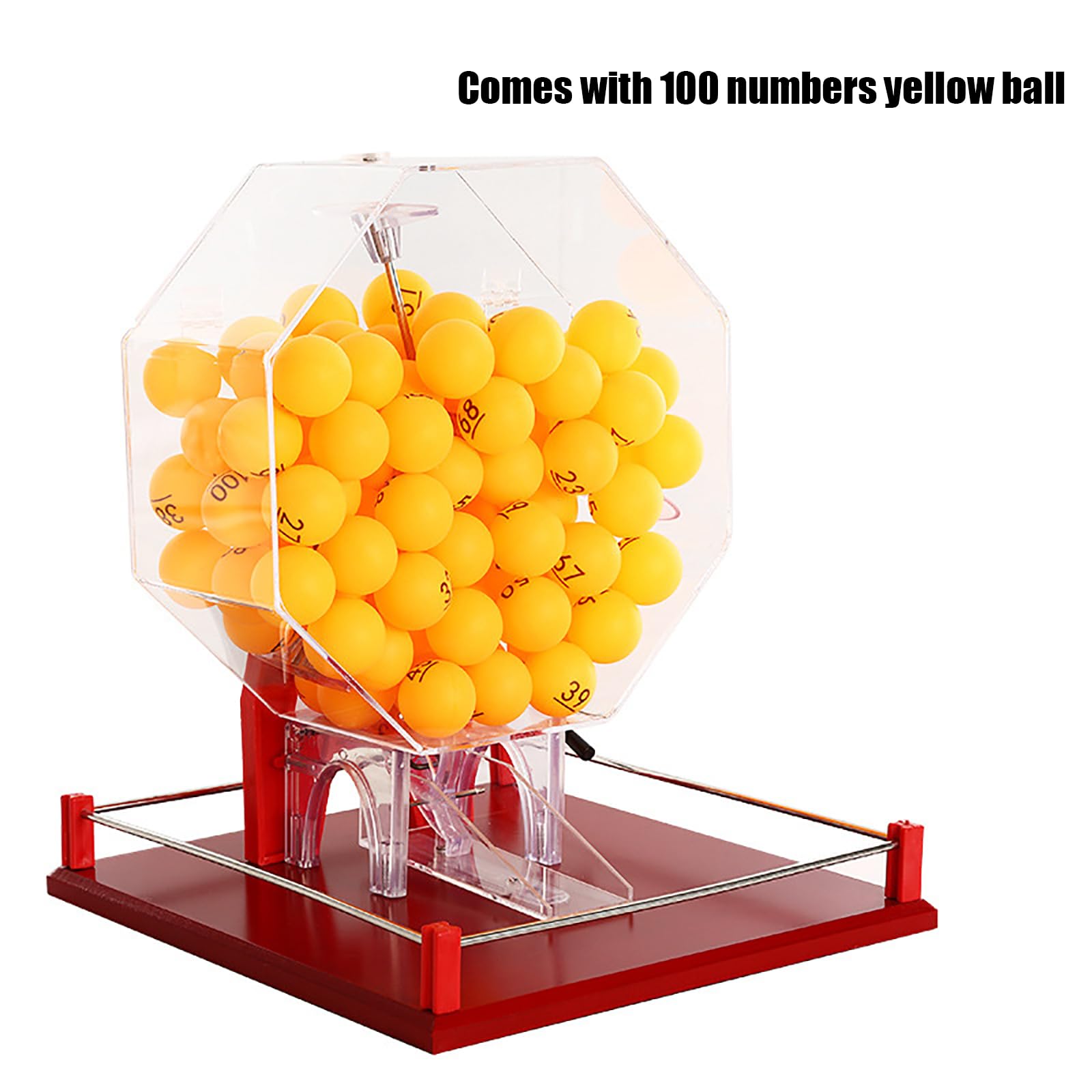 Máquina automática de bolas de bingo, jaula acrílica grande con base, ideal para entretenimiento en grupo y familia