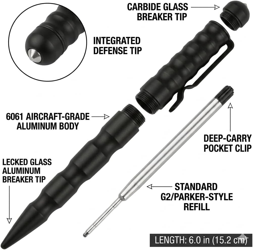 DISPATCH Military Tactical Pen, EDC Pen,Professional Self Defense Pen, Emergency Glass Breaker Pen - Tungsten Steel Tactical Pens for Men & Women,Writing Tool with 1 ink Refill,Tactiacl Gear & Gifts image 2