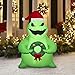 Gemmy Nightmare Before Christmas Airblown Inflatable Oogie Boogie Holding Wreath 5 ft Tall