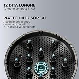Bellissima Style Expert Diffon Diffuseur d'air chaud XL professionnel pour cheveux bouclés, technologie ionique anti-frisottis, 2 vitesses, 3 températures, câble de 3 m, séchage délicat - 4
