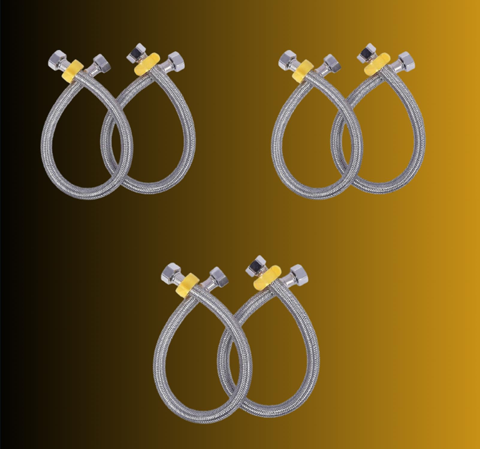 JAGGER JAG324 Heavy Stainless Steel Connection Pipe for geyser connection pipe for wash basin hose pipe (Silver, 24 Inch) - Pack of 2 (6)