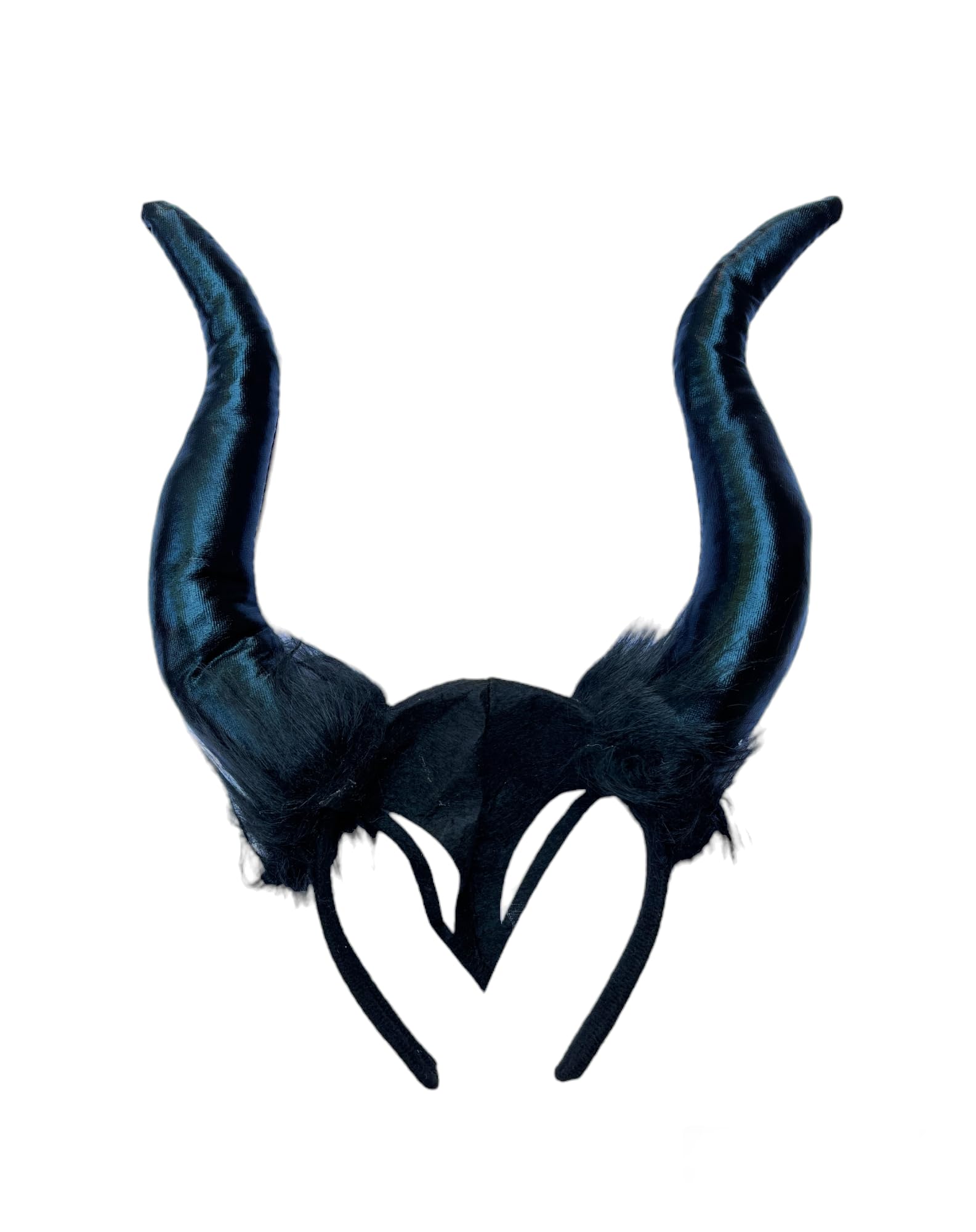 Black Demon Horns Devil Evil Fairy Horns Halloween Horn Headband Halloween Witch Black Long Ox Horn Headband - 1pc