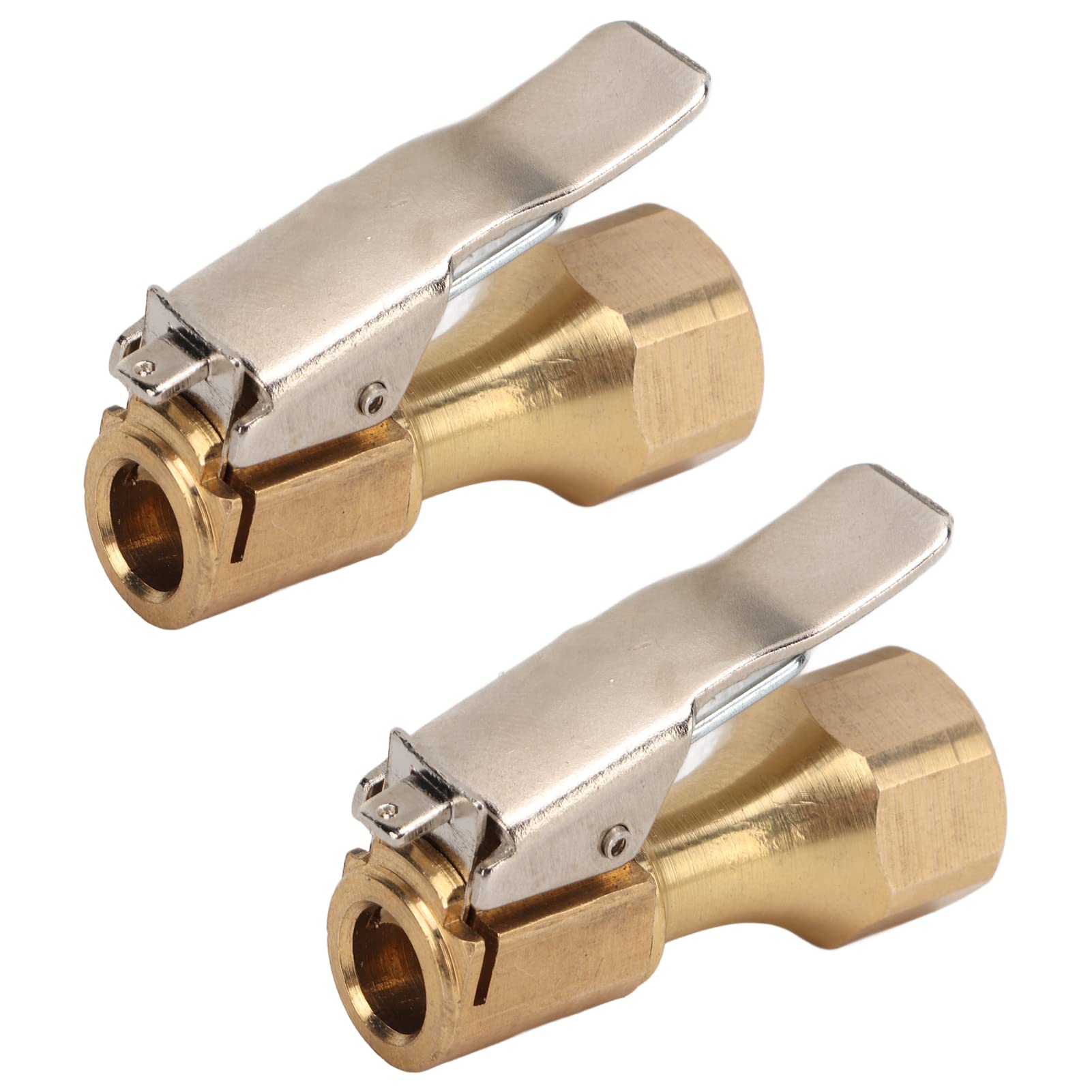 Brass Air Chuck Universal Connector for Tire Inflators with Clip Straight Tip