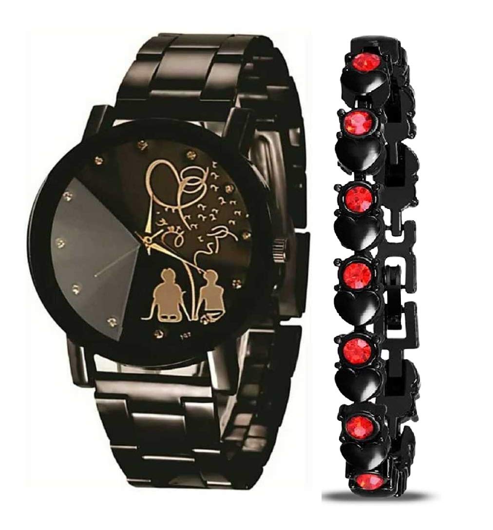 BID Black Dial Stainless Steel Chrome Plated Analog Women Watch & Girl Watches (Black) Pack of 2 (B091B7KLQC) Amazon Price History, Amazon Price Tracker