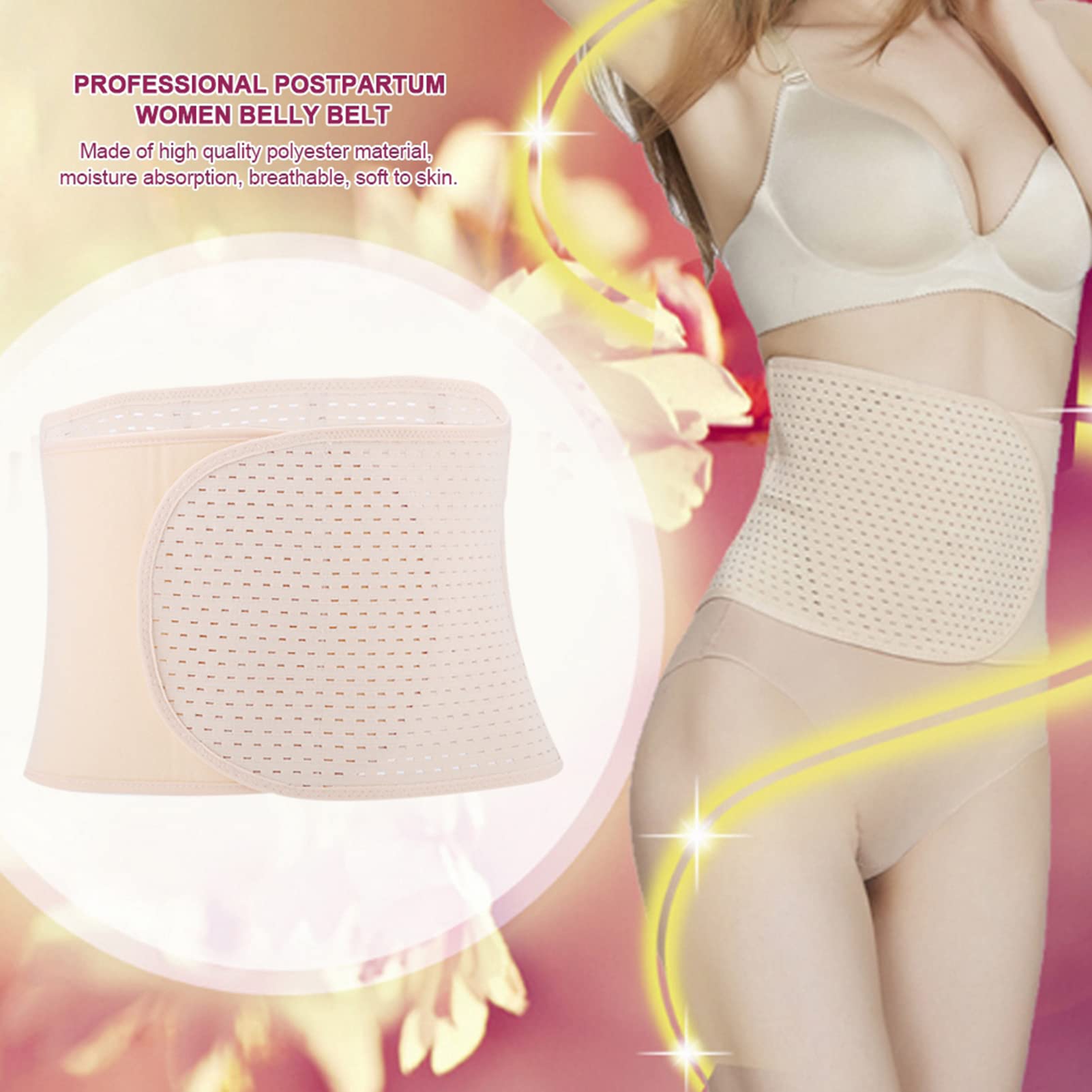 ZHENSTONE Ceinture abdominale après chirurgie de l'abdomen - Ceinture abdominale post-partum - Ceinture abdominale de compression pour hommes et femmes après grossesse, hystérectomie