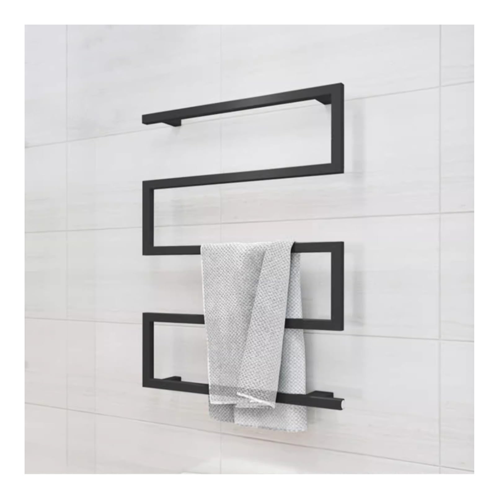 SkyFace Radiador Toallero Electrico Negro Mate, Calentador de Toallas Electrico Pared, Secador de Toallas para el BaƱo, Termostato Calientatoallas, Bajo Consumo