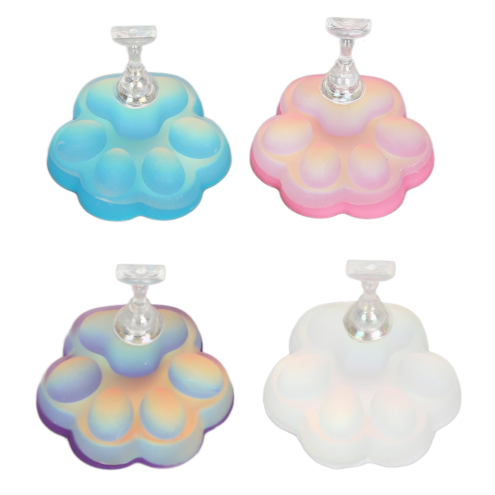 Saluaqui 4pcs Nail Stand for Press Ons, Aurora Cat Claw Magnetic Acrylic Nail Art Display Stand Practice Holder, Training Fingernail Display Stands, Salon DIY Manicure Tools, Wholesale Business
