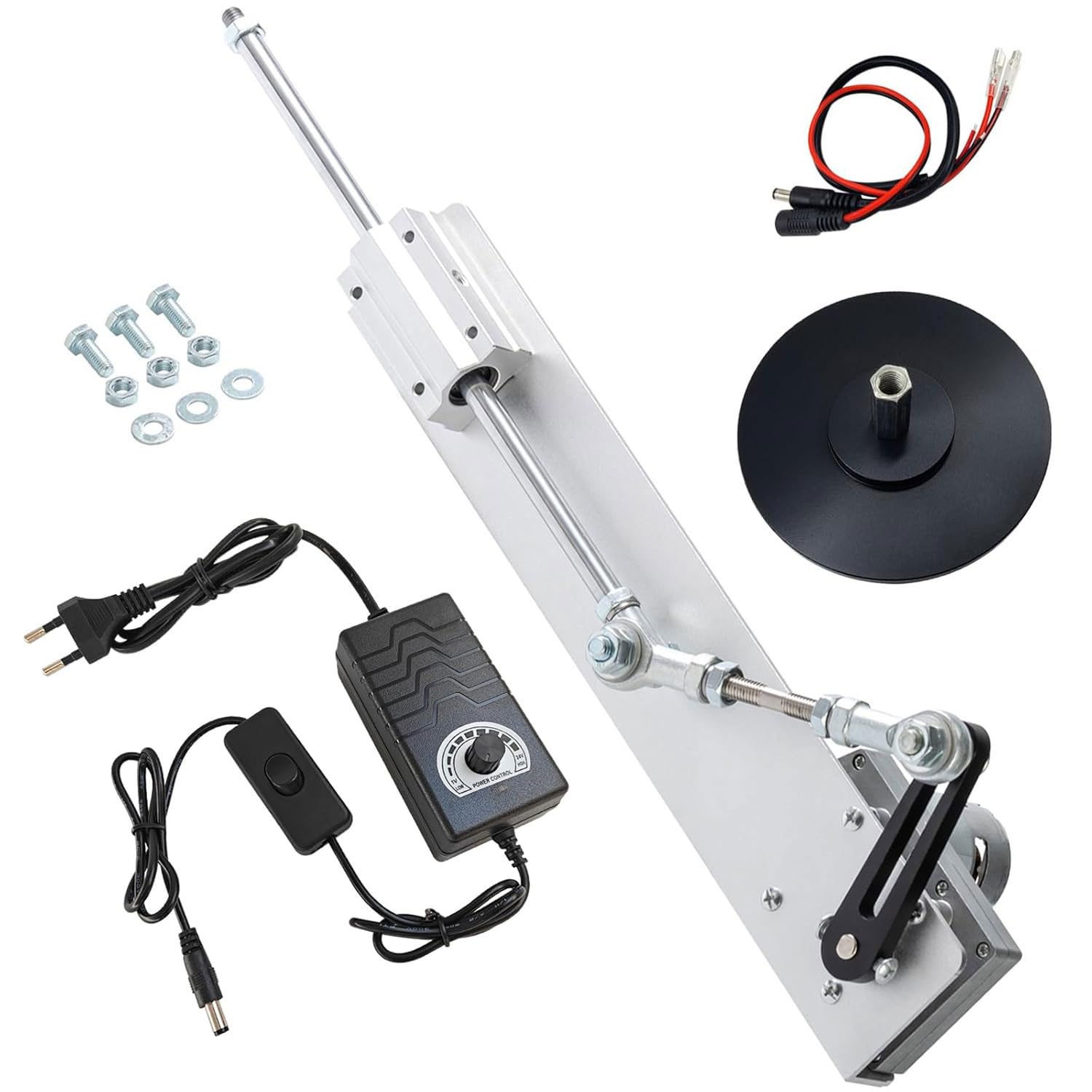 Hubkolbenmotor Linearaktuator DC 24V 160rpm Hub 30-150mm mit Saugnapf und Geschwindigkeitsregler, einstellbarer Teleskopmotor DIY Motor (24V150MM160RPM)